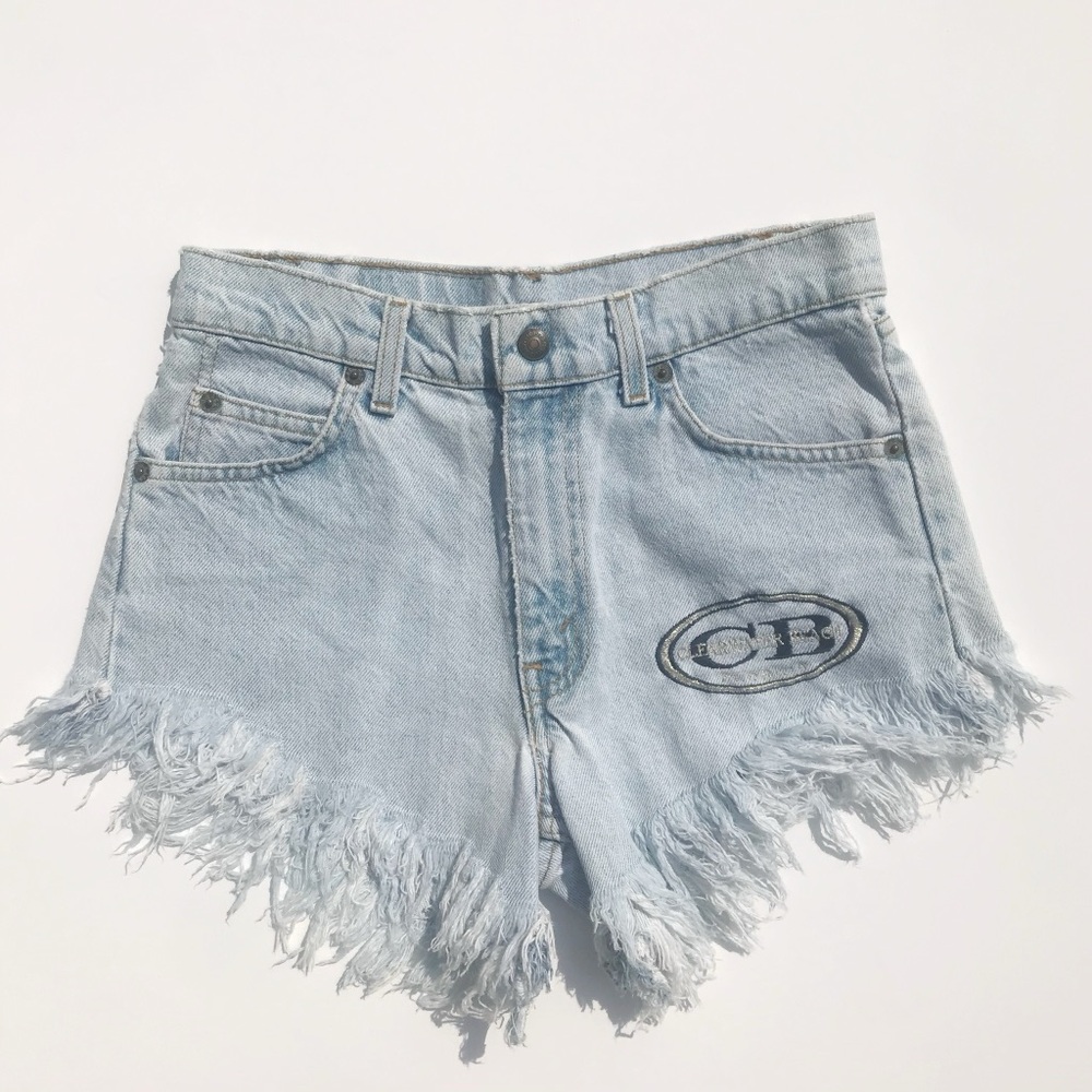 Vintage Levis Orange Tab 560s Distressed Denim Cut off Shorts 26” Patch